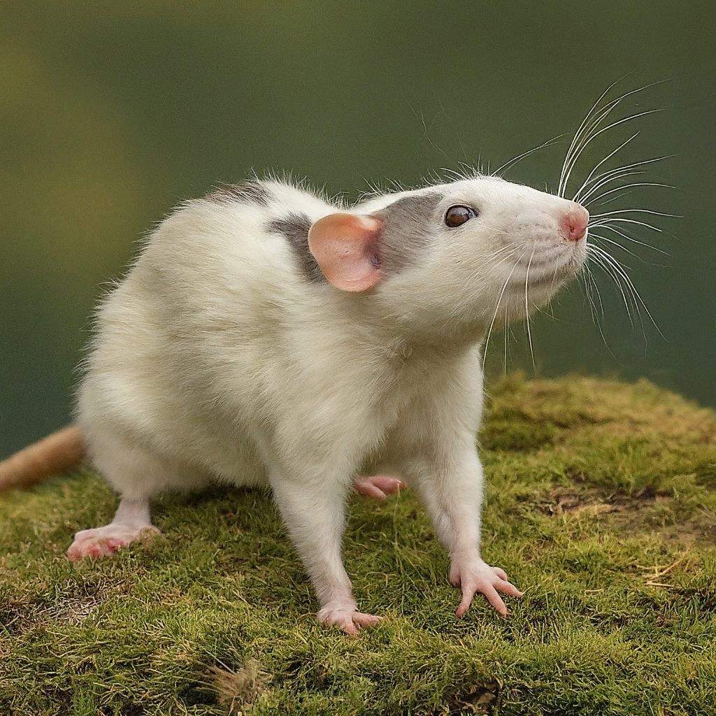 Bulldog Rat (Rattus nativitatis) A large, domesticated rat with a stocky build and friendly demeanor.